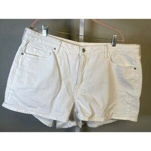 Old Navy Jean Shorts Women's 20 White Denim OG Straight High Rise Casual Summer